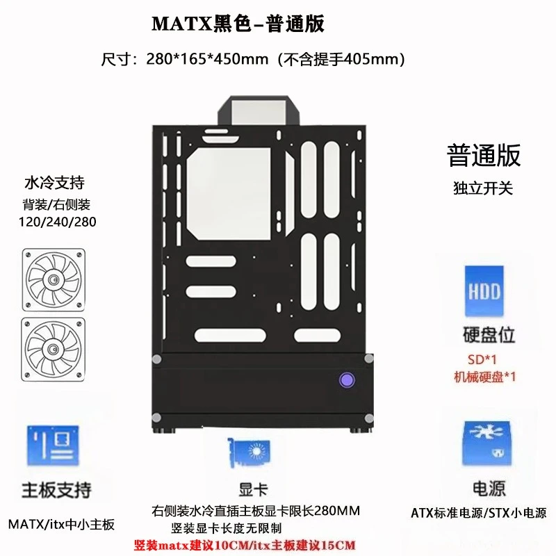 Open Chassis 240/360 Water-Coo - Atx Case ulasan dan harga